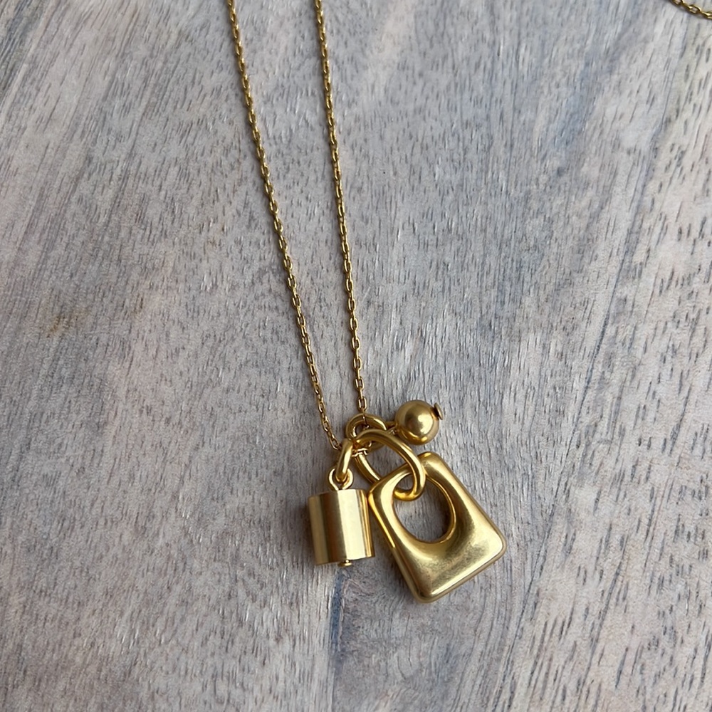Madewell Long Gold Charm Necklace